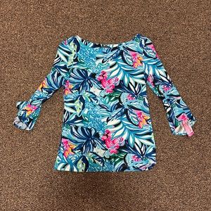 Lilly Pulitzer boatneck bell sleeve top
